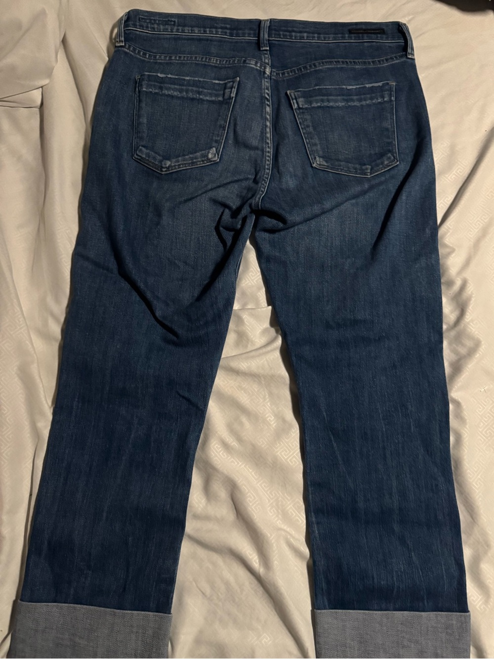 Citizens of Humanity Dani Cropped Straight Leg Jeans Cuffed Medium Wash Denim